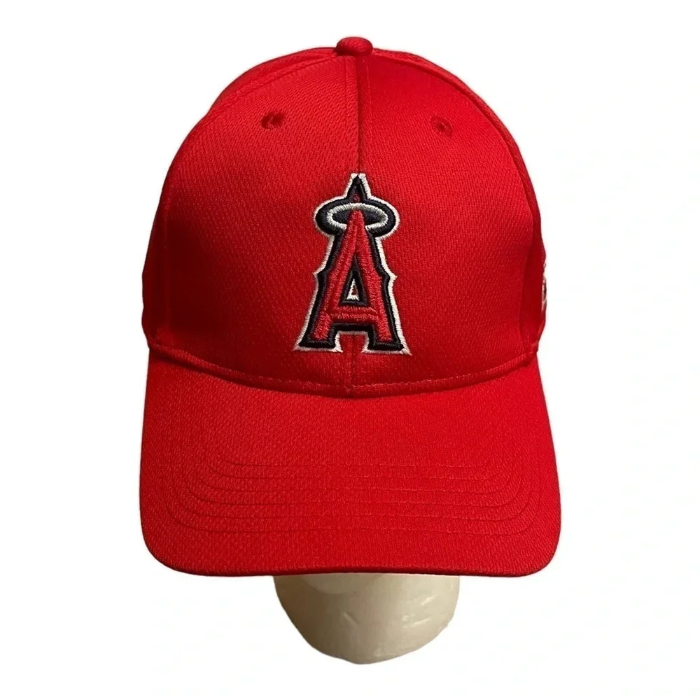 Los Angeles Angels MLB OC Sports Red Hook and Loop Baseball Cap Adjustable Strap